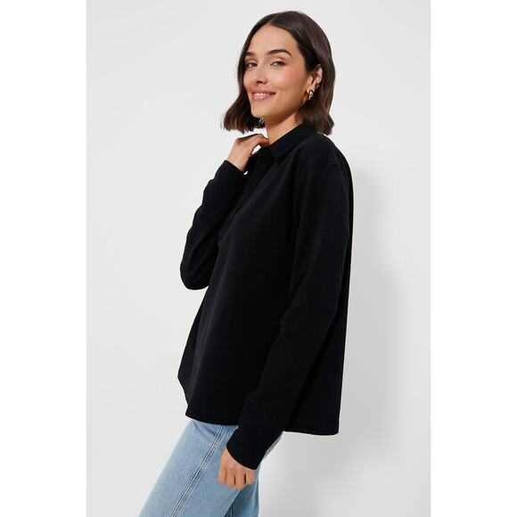 POMANDER PLACE Black Bradley Knit Polo Popover Size XL NWT - Picture 6 of 8